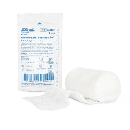 Dukal - AB100 - Conforming Bandage 4 Inch X 4.1 Yard 1 per Pack Sterile PHMB / Benzalkonium Chloride Roll Shape