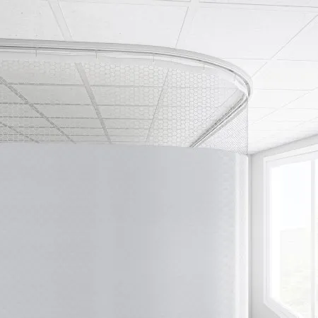 Imperial Fastener - 104x144sumwht - Cubicle Curtain 20 Inch Mesh 144 Inch Width 104 Inch Length