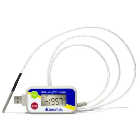 DeltaTrak - Flashlink - 40565-01 - Datalogging Cryogenic Thermometer With Alarm Flashlink Fahrenheit / Celsius -328° To +104°f (-200° To +40°c) Stainless Steel Probe Battery Operated