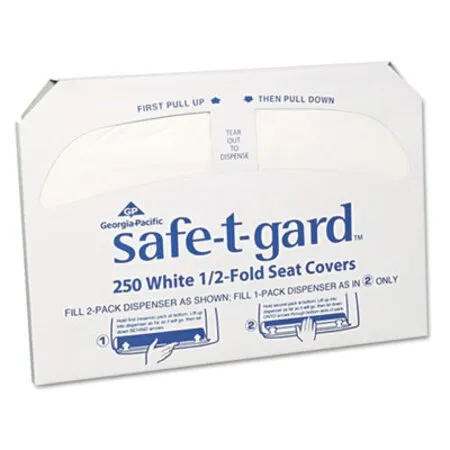 Georgia Pacific Professional - GPC-47046 - Safe-t-gard Half-fold Toilet Seat Covers, 14.5 X 17, White, 250/pack, 20 Packs/carton
