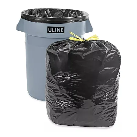 Uline - S-13524BL - Trash Bag Uline 33 Gal. Black Lldpe 1.4 Mil 33 X 38 Inch Side Sealed Coreless Roll