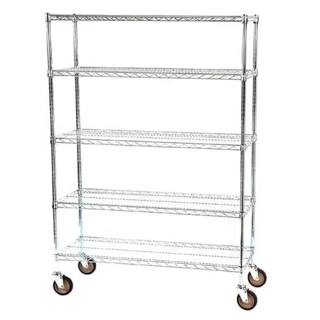 Lakeside Manufacturing - R243663CC-5 - Wire Shelving Unit 5 Shelves 5 Casters 24 X 36 X 63 Inch
