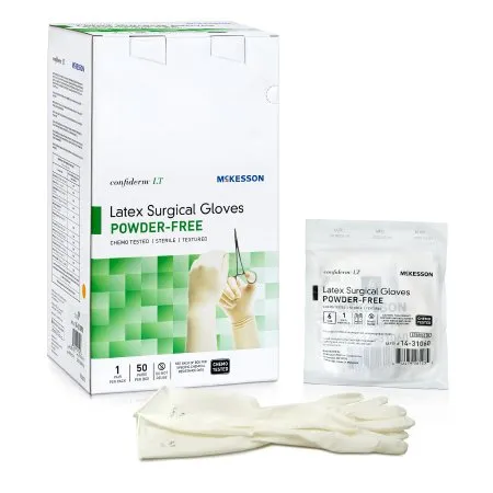 Confiderm LT - 14-31060 - Surgical Glove Confiderm Lt Size 6 Sterile Latex Standard Cuff Length Fully Textured Ivory Chemo Tested