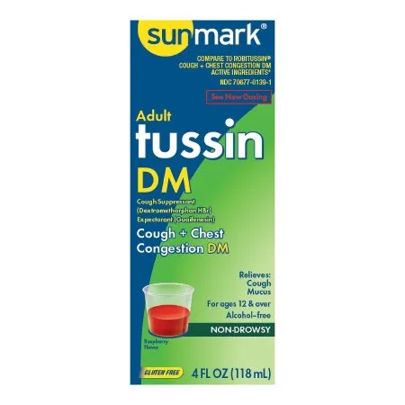 Padagis - sunmark Adult tussin DM - 70677013901 - Cough and Chest Congestion sunmark Adult tussin DM Syrup 4 oz.