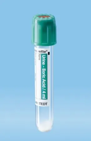 Sarstedt - V-Monovette - 11.2253.001 - V-monovette Urinalysis Tube Boric Acid Preservative Tablet Additive 4 Ml Attached Cap Polyethylene Terephthalate (pet) Tube
