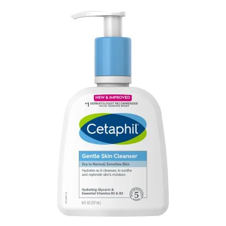 Galderma Laboratories - Cetaphil Gentle Skin Cleanser - 30299011026 - Facial Cleanser Cetaphil Gentle Skin Cleanser Lotion 8 Oz. Pump Bottle Unscented