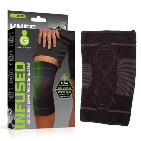 Green Drop Compression - KNE-1453 - Knee Support Green Drop Large / X-large Pull-on 16 To 19 Inch Thigh Circumference Left Or Right Knee