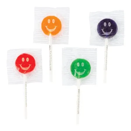 SmileMakers - Smile Tongue Tattoo - CY293 - Lollipop Smile Tongue Tattoo Orange, Cherry, Grape, And Watermelon Flavors, 1 Inch Pop, 3 Inch Stick