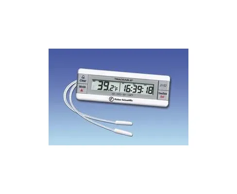 Fisher Scientific - 15078185 - Digital Thermometer With Alarm Fisher Scientific Traceable Fahrenheit / Celsius -58° To +158°f (-50° To +70°c) 2 Bullet Probes Multiple Mounting Options Battery Operated