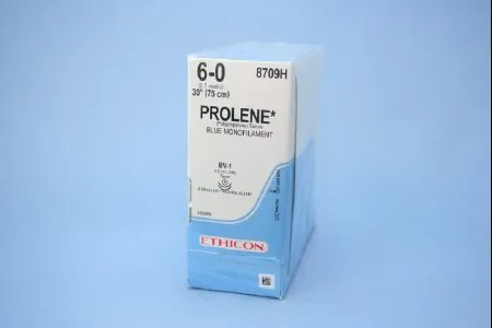 J & J Healthcare Systems - Prolene - 8709H - Nonabsorbable Suture With Needle Prolene Polypropylene Bv-1 3/8 Circle Taper Point Needle Size 6 - 0 Monofilament