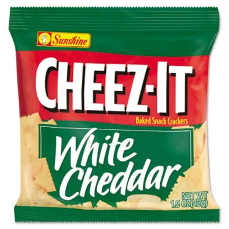 Sunshine - KEB-12653 - Cheez-it Crackers, 1.5 Oz Single-serving Snack Bags, White Cheddar, 8/box