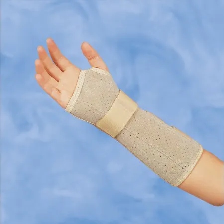DeRoyal - 5002-06 - Wrist / Forearm Brace Deroyal Suede Leatherette Left Hand Brown Pediatric Size