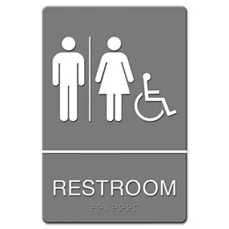 Headline Sign - USS-4811 - Ada Sign, Restroom/wheelchair Accessible Tactile Symbol, Molded Plastic, 6 X 9