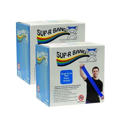 Fabrication Enterprises - 10-6334 - Sup-r Band Latex-free Exercise Band - Twin-pak - 100 Yard - (2 - 50 Yard Boxes) - Blue
