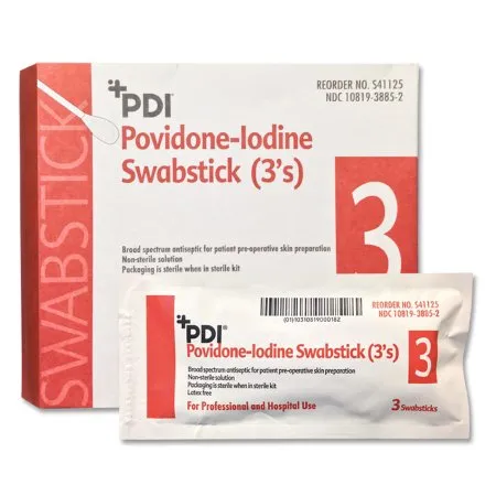 PDI - Professional Disposables - PDI - S41125 - Professional Disposables  Impregnated Swabstick  10% Strength Povidone Iodine Individual Packet NonSterile