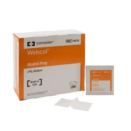 Cardinal Covidien - 6818 - Medtronic / Covidien WEBCOL Alcohol Prep, 2 Ply, (200 count) REPLACED BY 55MWAPM