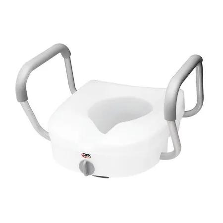 Apex-Carex - E-Z Lock - From: FGB30300 0000 To: FGB311C0 0000 - E Z Lock Raised Toilet Seat with Arms E Z Lock 5 Inch Height White 300 lbs. Weight Capacity