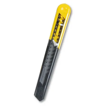 Stanley - BOS-10150 - Straight Handle Knife W/retractable 13 Point Snap-off Blade, 9 Mm Blade, 5.13 Plastic Handle, Yellow/gray