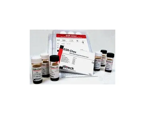 Streck Laboratories - ESR-Chex - 214108 - Hematology Control ESR-Chex Erythrocyte Sedimentation Rate (ESR) 2 Levels 8 X 9 mL