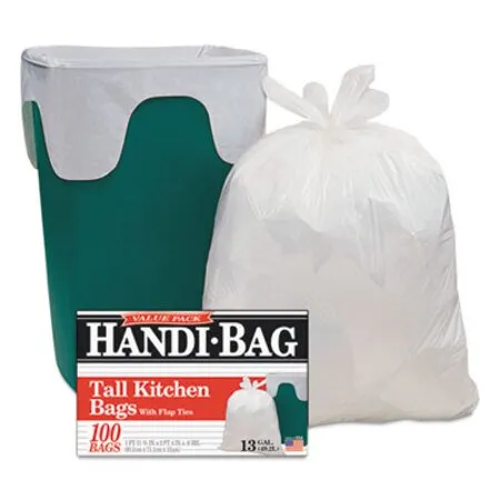 Handi-Bag - WBI-HAB6FK100 - Super Value Pack, 13 Gal, 0.6 Mil, 23.75 X 28, White, 100/box