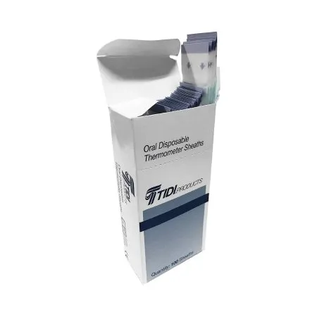 TIDI Products - Tidi - 20633 - Axillary / Oral / Rectal Thermometer Probe Cover Tidi For use with Digital Thermometer 100 per Box