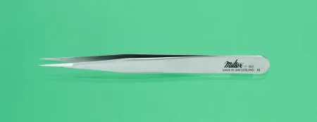 Integra Lifesciences - Miltex - 17-303 -  Splinter Forceps  Swiss Jeweler 4 3/4 Inch Length Surgical Grade NonMagnetic Stainless Steel NonSterile NonLocking Thumb Handle Straight Narrow Fine Tips