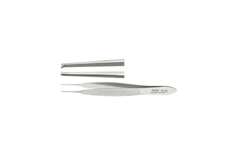 Integra Lifesciences - Miltex - 18-912 - Tissue Forceps Miltex Lester 3-3/4 Inch Length Or Grade German Stainless Steel Nonsterile Nonlocking Thumb Handle Straight Serrated Tips With 1 X 2 Teeth