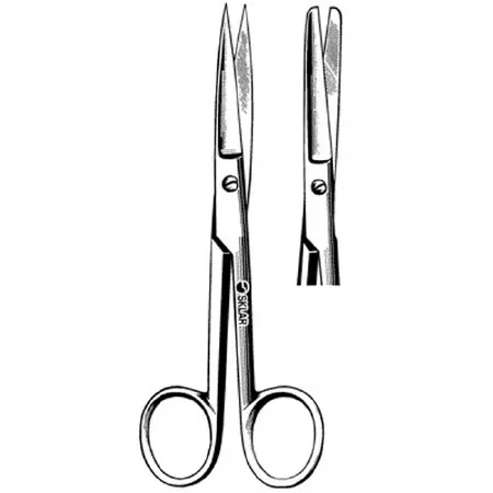 Sklar - 15-1065 - Operating Scissors Sklar 6-1/2 Inch Length Or Grade Stainless Steel Finger Ring Handle Straight Blunt Tip / Blunt Tip