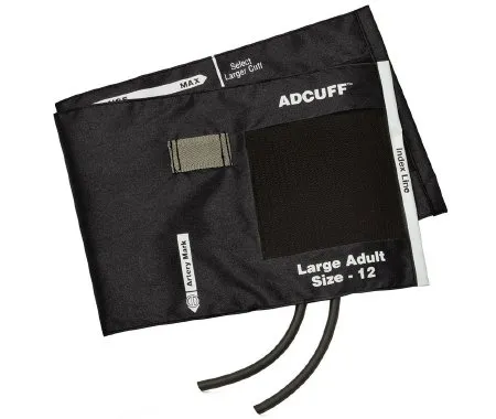 American Diagnostic - Adcuff - 845-12XBK-2 - Reusable Blood Pressure Cuff Adcuff 34 to 50 cm Arm Nylon Cuff Large Adult Cuff
