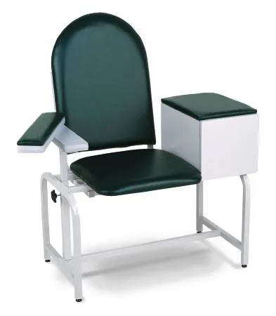 Winco - Med Pro - 2572-17 - Blood Drawing Chair Med Pro Double Fixed Armrests / Single Pivot Armrest Blueridge