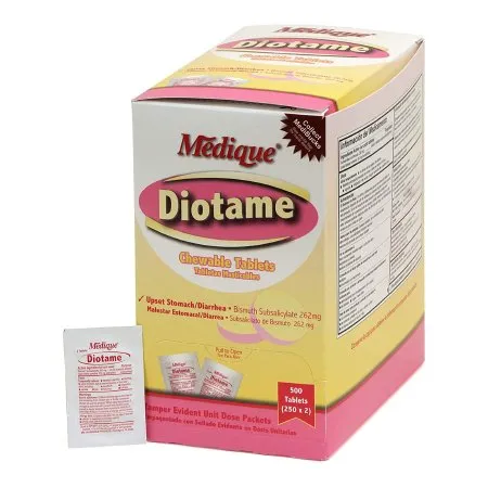 Medique Products - Diotame - 22013 - Anti-Diarrheal Diotame 262 mg Strength Chewable Tablet 500 per Box