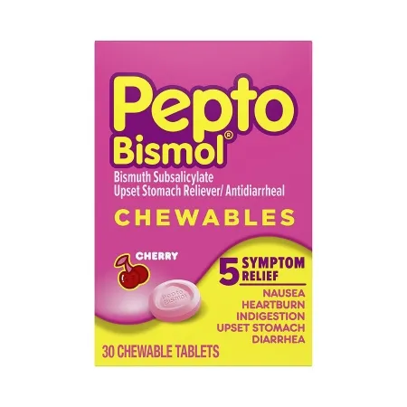 Procter & Gamble - Pepto Bismol - 37000001804 - Anti-Diarrheal Pepto Bismol 262 mg Strength Chewable Tablet 30 per Box