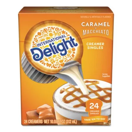 International Delight - ITD-101766 - Flavored Liquid Non-dairy Coffee Creamer, Caramel Macchiato, Mini Cups, 24/box