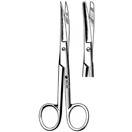Sklar - 15-2045 - Operating Scissors Sklar 4-1/2 Inch Length Or Grade Stainless Steel Nonsterile Finger Ring Handle Curved Blunt Tip / Blunt Tip