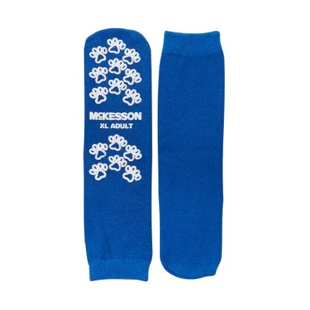 McKesson - 40-3816 - Terries Slipper Socks Terries X Large Royal Blue Above the Ankle