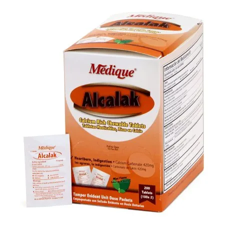 Medique Products - Alcalak - 10147 -  Antacid  420 mg Strength Chewable Tablet 200 per Box