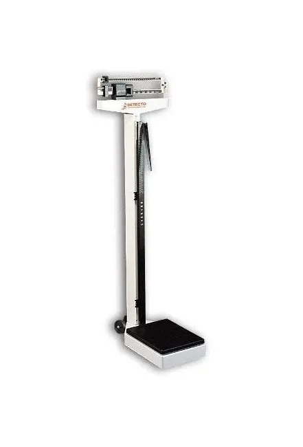 Detecto Scale - 338 - Column Scale With Height Rod Detecto Balance Beam Display 400 Lbs. Capacity White Analog