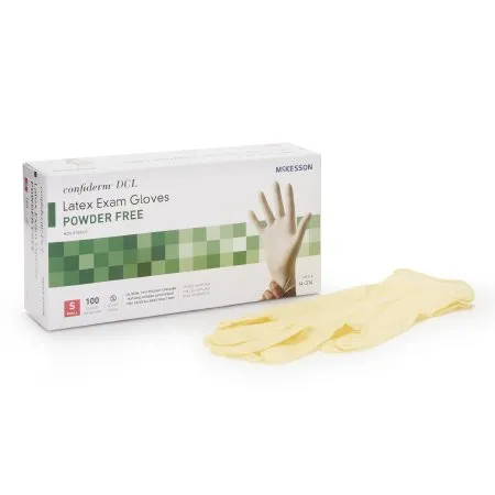 McKesson - 14-314 - Confiderm Exam Glove Confiderm Small NonSterile Latex Standard Cuff Length Smooth Ivory Not Rated