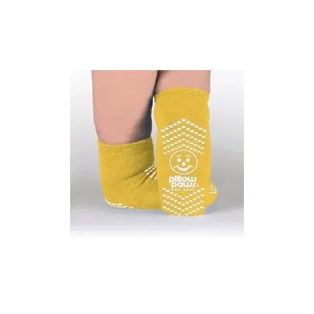 PBE - Principle Business Enterprises - Pillow Paws Bariatric - 3907-001 - Principle Business Enterprises  Slipper Socks  3X Large Yellow Ankle High