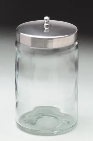 Tech Med Services - 4012 -  Flint Glass Jars, Unlabeled, Stainless Steel Lids, 6/cs