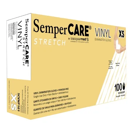 Sempermed USA - SemperCare Vinyl - SCVNP101 - Exam Glove Sempercare Vinyl X-small Nonsterile Vinyl Standard Cuff Length Smooth Ivory Not Rated