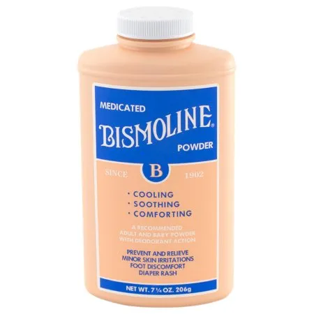 Bismoline - 1270 - Body Powder Bismoline 7-1/4 oz. Lightly Scented Shaker Bottle Talc / Boric Acid / Zinc Oxide