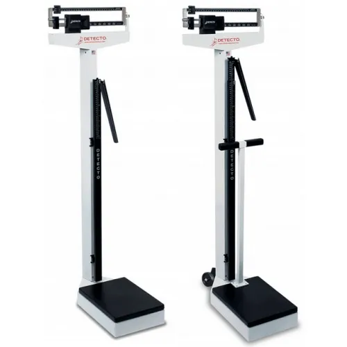 Detecto - From: 438 To: 439 - Eye Level Physician Scale 400 Lb X With Height Rod And Wheels Platform