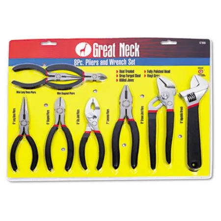 Great Neck - GNS-87900 - 8-piece Steel Pliers And Wrench Tool Set