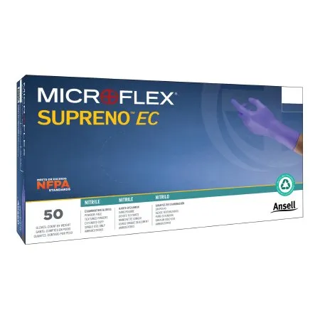 Microflex Medical - Supreno EC - SEC-375-L -  Exam Glove  Large NonSterile Nitrile Extended Cuff Length Textured Fingertips Blue Chemo Tested / Fentanyl Tested