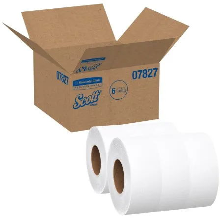 Kimberly Clark - Scott Essential JRT Extra Long - 07827 - Toilet Tissue Scott Essential JRT Extra Long White 2-Ply Jumbo Size Cored Roll Continuous Sheet 3-11/20 Inch X 2000 Foot