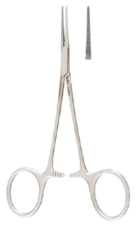 Integra Lifesciences - 17-2600 - Mosquito Forceps Jacobson-micro 5 Inch Length Surgical Grade Stainless Steel Nonsterile Ratchet Lock Finger Ring Handle Straight Extremely Delicate, Serrated Tips