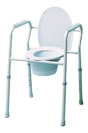 Graham-Field - 7103A-4 - 3-in-1 Commode Chair Graham-Field Fixed Arms Steel Frame Back Bar 14 Inch Seat Width 300 lbs. Weight Capacity