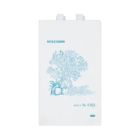 McKesson - 16-9203 - Bedside Bag 7 X 11.5 Inch White / Blue Floral Print Polyethylene
