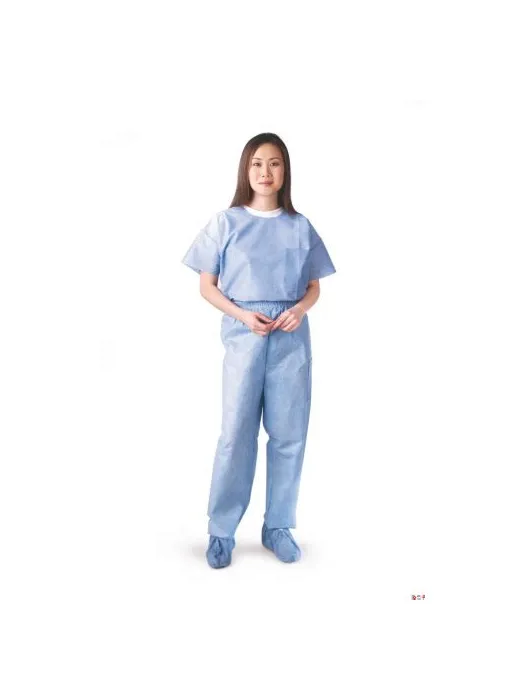 Medline - NON27212XXL - Scrub Shirt Medline 2x-large Blue 1 Pocket Short Sleeve Unisex